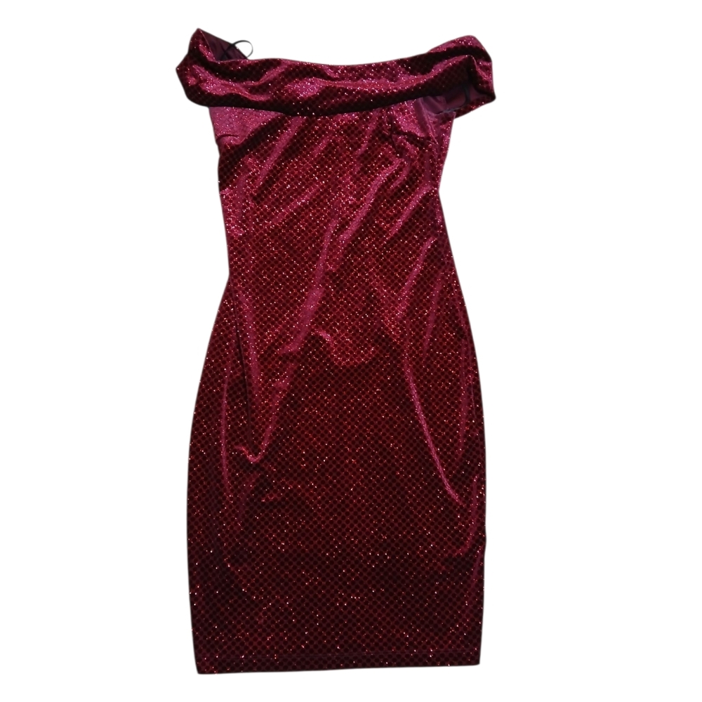 Premier Armour Red Shiny Sleevless Dress Size 6